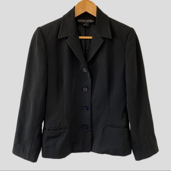 Ralph Lauren Black Label Black Classic Wool Blazer US10 - Picture 1 of 8